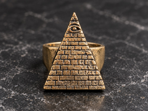 Messingring pyramide auge - pyramide,